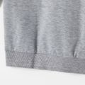 Mommy and Me Letter Print Grey Long-sleeve Hoodie Dress Grey image 5