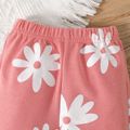 2pcs Baby Girl Allover Floral Print Long-sleeve Sweatshirt and Sweatpants Set Peach image 5