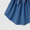 Family Matching Blue Cap-sleeve Belted Midi Dresses and Short-sleeve Striped Spliced T-shirts Sets Blue image 5