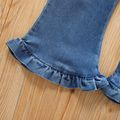 Toddler Girl Trendy Denim Ruffled Flared Jeans Blue image 4