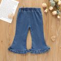 Toddler Girl Trendy Denim Ruffled Flared Jeans Blue image 2
