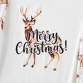 Christmas Family Matching Reindeer & Letter Print Long-sleeve Naia Pajamas Sets (Flame Resistant) White image 4