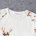 Christmas Family Matching Reindeer & Letter Print Long-sleeve Naia Pajamas Sets (Flame Resistant) White image 3