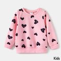 Valentine's Day Mommy and Me Allover Heart Print Pink Long-sleeve Sweatshirts Pink image 4