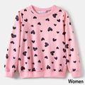 Valentine's Day Mommy and Me Allover Heart Print Pink Long-sleeve Sweatshirts Pink image 2