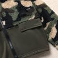 Kid Boy Camouflage Print Flannel Fleece Jacket Army green image 4