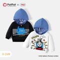 Thomas & Friends Baby Boy Print Graphic Long-sleeve Color Contrast Hoodie White image 2