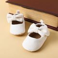 Baby / Toddler Bow Decor Ribbed Prewalker Shoes White image 1