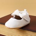 Baby / Toddler Bow Decor Ribbed Prewalker Shoes White image 3