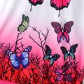 Kid Girl Butterfly Print Colorblock Hooded Sweatshirt Dress Pink image 4