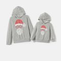 Go-Neat Water Repellent and Stain Resistant Daddy and Me Christmas Santa Print Grey Long-sleeve Hoodies Light Grey image 2