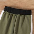 2pcs Baby Boy Long-sleeve Colorblock Spliced Hoodie & Sweatpants Set Army green image 4