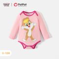 Looney Tunes Baby Boy/Girl Cartoon Animal Print Long-sleeve Romper Pink image 1