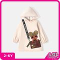 L.O.L. SURPRISE! Toddler Girl Bag Print Long-sleeve Hooded Sweatshirt Dress Beige image 1