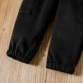 Toddler Boy Trendy Pocket Design Elasticized Black Cargo Pants Black image 3