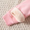 Baby Boy/Girl Thermal Fleece Lined Solid Long-sleeve Zipper Hoodie Pink image 5