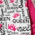 2pcs Kid Girl Letter Crown Print Colorblock Raglan Sleeve Hoodie Sweatshirt and Elasticized Pants Set Pink image 4