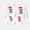 Go-Neat Water Repellent and Stain Resistant Christmas Family Matching Xmas Hat & Letter Print Long-sleeve Tee White image 2