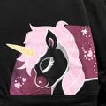 2pcs Kid Girl Unicorn Print Hoodie Sweatshirt and Elasticized Pants Set Black image 4