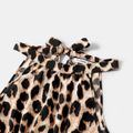 Mommy and Me Leopard Print Halter Neck Belted Romper Coffee image 3