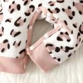 Baby Girl Thermal Leopard Fuzzy Spliced Hooded Long-sleeve Jumpsuit Pink image 5