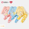 Care Bears 2pcs Baby Boy/Girl Cartoon Bear Print Long-sleeve Romper and Pants Set Pink image 2