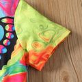2pcs Kid Girl Butterfly Print Tie Knot Short-sleeve Tee and Letter Print Leggings Set Multi-color image 4