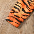 2pcs Kid Boy Animal Tiger Print Sweatshirt and Elasticized Pants Set Black image 3