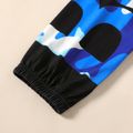 2pcs Kid Boy Letter Print Short-sleeve Tee and Elasticized Pants Set Black image 4