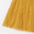 Mommy and Me Yellow Lace Short-sleeve Dresses Yellow image 4