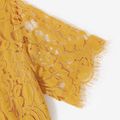 Mommy and Me Yellow Lace Short-sleeve Dresses Yellow image 3