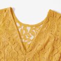 Mommy and Me Yellow Lace Short-sleeve Dresses Yellow image 5
