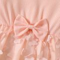 Kid Girl 3D Butterfly Design Mesh Splice Long-sleeve Dress Pink image 4