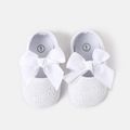 Baby / Toddler Bow Soft Sole Cloth Baptism Dresses Shoes White image 1
