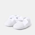 Baby / Toddler Bow Soft Sole Cloth Baptism Dresses Shoes White image 3