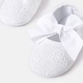 Baby / Toddler Bow Soft Sole Cloth Baptism Dresses Shoes White image 5
