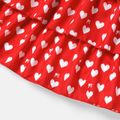Barbie Kid Girl Mother's Day Heart Print Cotton Layered Flutter-sleeve Dress Red image 5