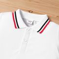 Kid Boy Solid Color Short-sleeve Pique Polo Tee White image 3