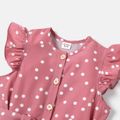 Kid Girl Polka dots Flutter-sleeve Belted Dress Pink image 3