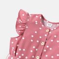 Kinder Mädchen Flatterärmel Punktmuster Kleider rosa image 4