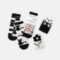 5-pairs Toddler Floral & Animal Print Crew Socks Set Black image 5