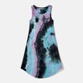 Family Matching Tie Dye Tank Dresses and Short-sleeve T-shirts Sets Multi-color image 2