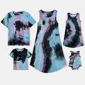 Family Matching Tie Dye Tank Dresses and Short-sleeve T-shirts Sets Multi-color image 1