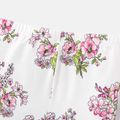 2pcs Baby Girl Cotton Ruffled Long-sleeve Tee and Floral Print Naia™ Leggings Set Pink image 5