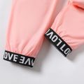 Kid Girl Letter Print Bowknot Design Sleeveless Jumpsuits Pink image 5