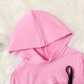 2pcs Kid Girl Butterfly Embroidered Slip Dress and Super Crop Hoodie Set Pink image 3