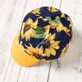2pcs Baby Boy Allover Sunflower Print Print Short-sleeve Romper & Hat Set Dark Blue image 5