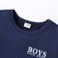 2pcs Kid Boy Letter Print Short-sleeve Tee and Elasticized Shorts Set Blue image 3