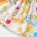 Care Bears 2pcs Baby Girl Solid & Print Spliced Flutter-sleeve Dress with Crossbody Bag Set Yellow image 5
