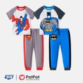 Justice League 2pcs Toddler Boy Striped Raglan Sleeve Tee and Pants Set Grey image 2